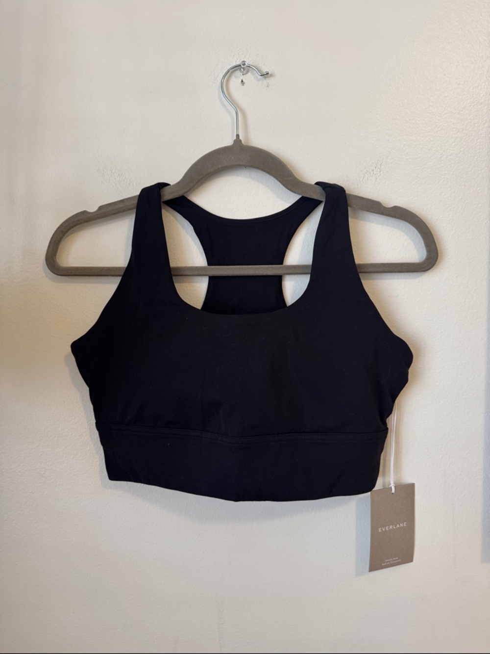 NWT Everlane Perform Longline Bra, Black, Sz S